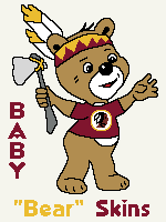 Baby Redskins Bear (twin / throw)