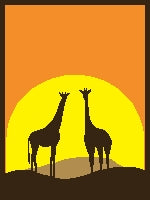 Load image into Gallery viewer, Giraffe Sunset (twin / throw)
